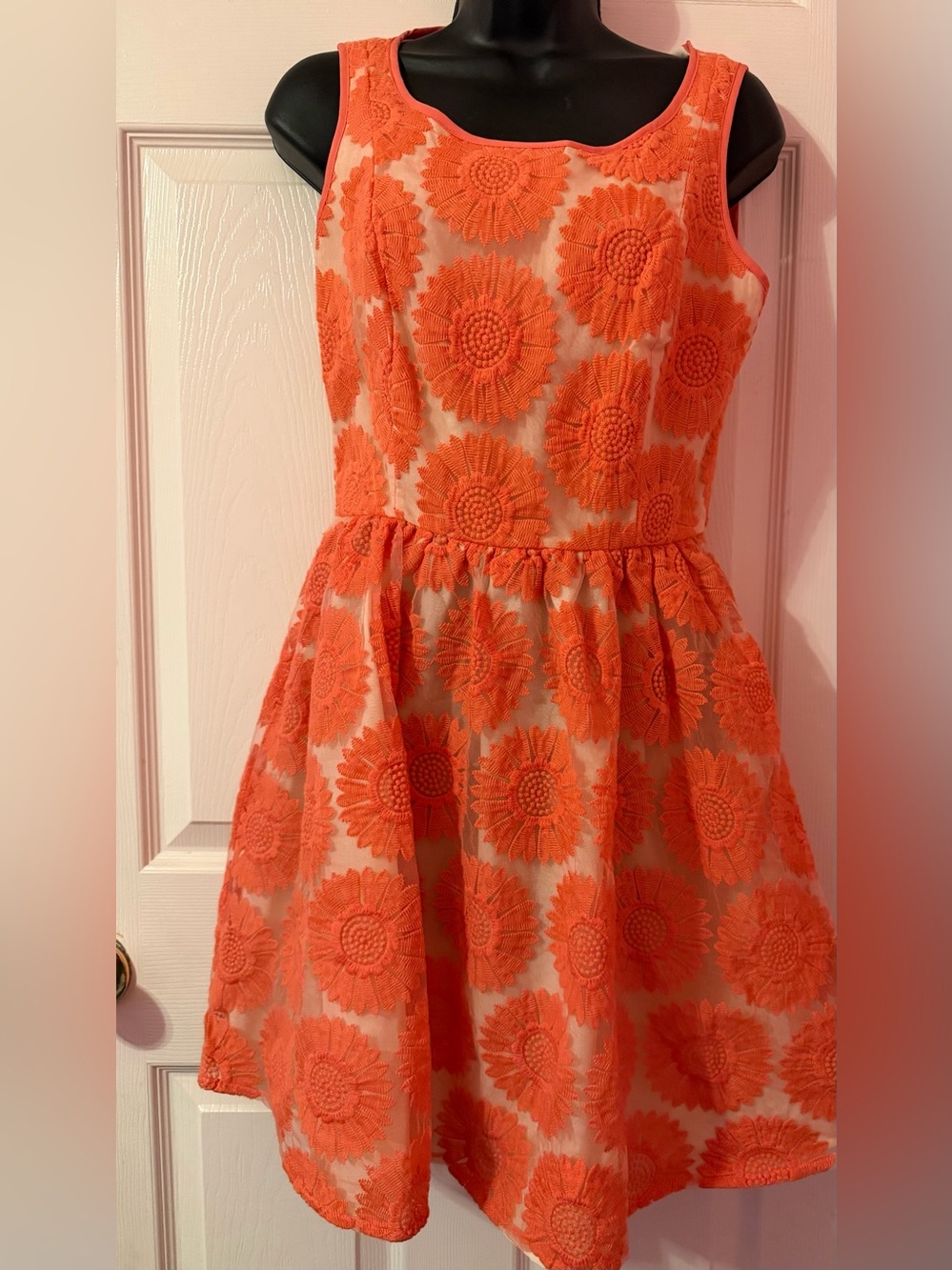 LC Lauren Conrad Sunflower Lace Overlay Fit & Flare Sleeveless Dress